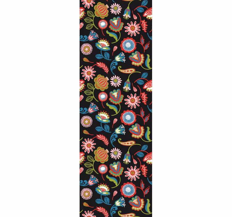 Folk pattern on a dark background wallpaper - TenStickers