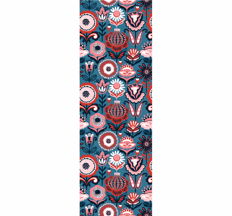 Ornamental Blooms floral ornament wallpaper - TenStickers