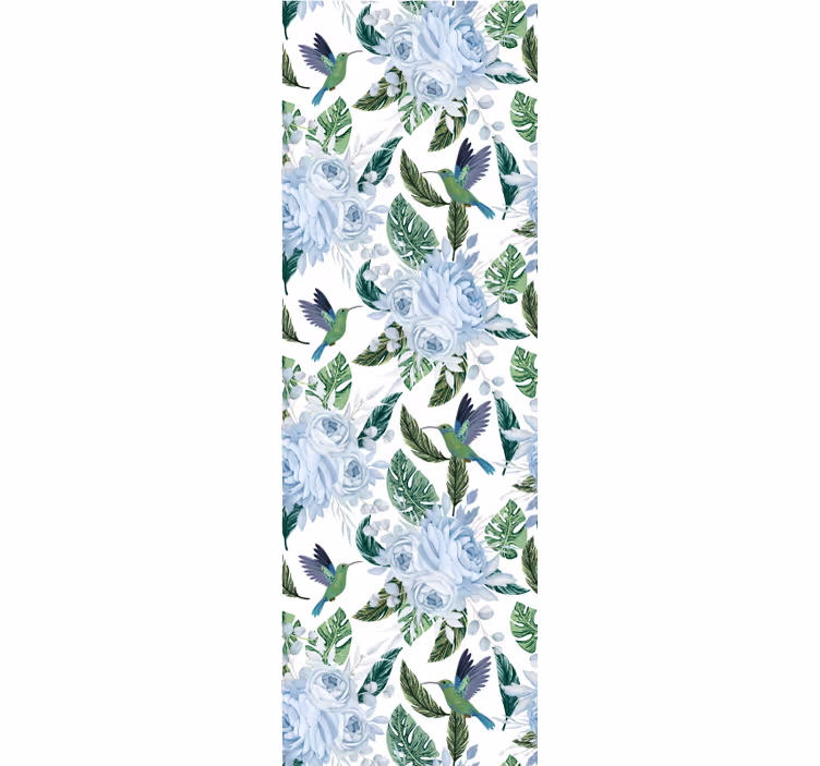 Floral Hummingbird Design flower wallpaper - TenStickers