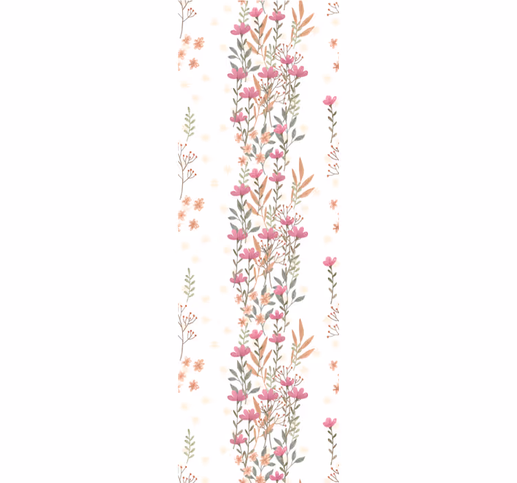 Floral Vertical Stripes flower wallpaper - TenStickers