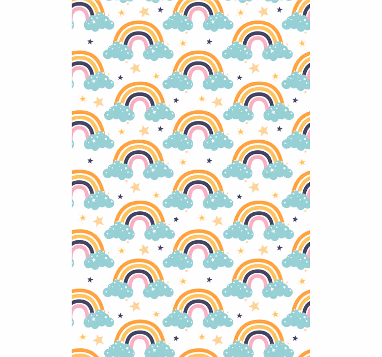 Rainbow Starry Sky kids wallpaper - TenStickers