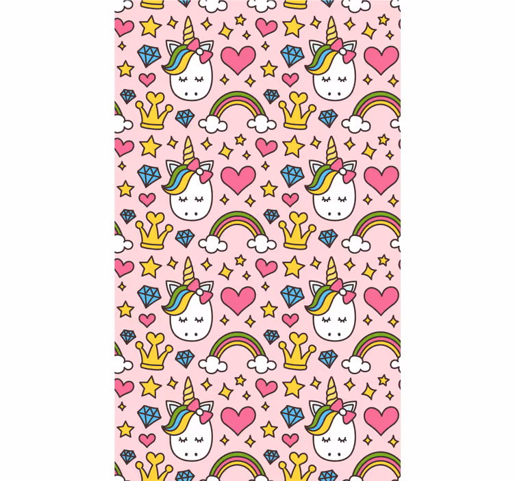 Whimsical Unicorn Fantasy kids wallpaper - TenStickers