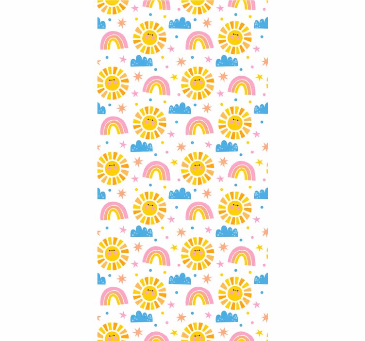Cheerful Sunshine Rainbow nursery wallpaper - TenStickers