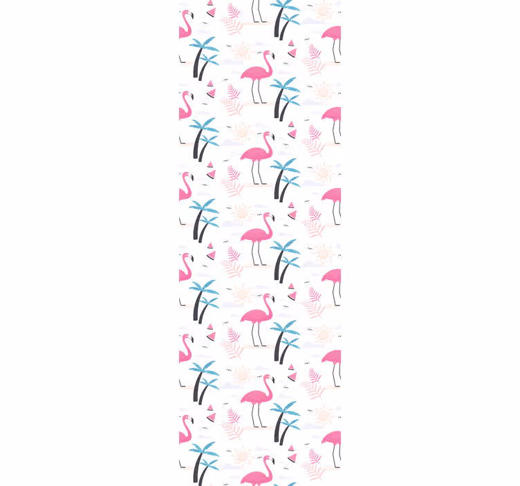 Flamingo Tropical Scene birds wallpaper - TenStickers