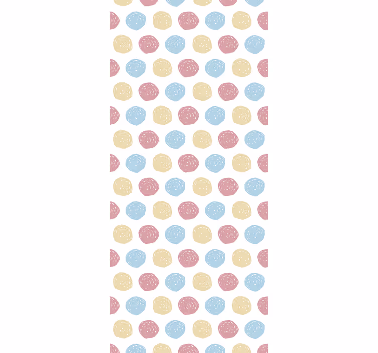 Polka dots wallpaper with polka dotted design - TenStickers