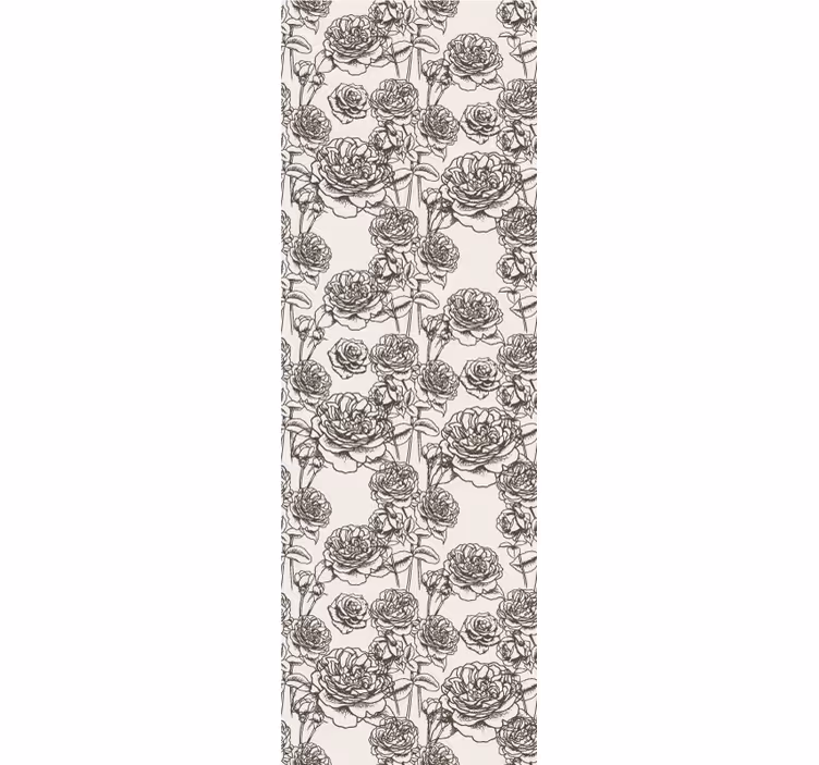Rose Sketch flower wallpaper - TenStickers