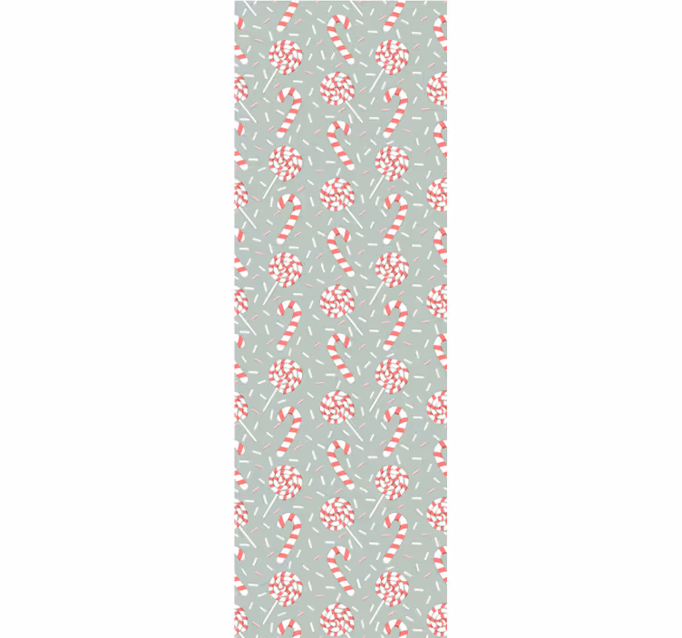 Festive Candy Pattern christmas wallpaper - TenStickers