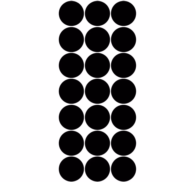 Chic black circular pattern polka dots wallpaper - TenStickers