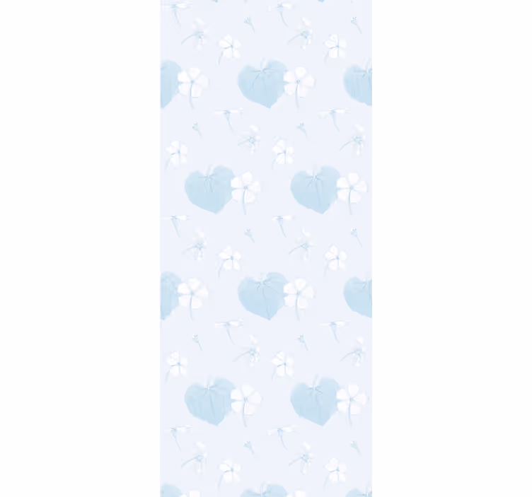 80's scenic floral blue pattern retro  Wallpaper - TenStickers
