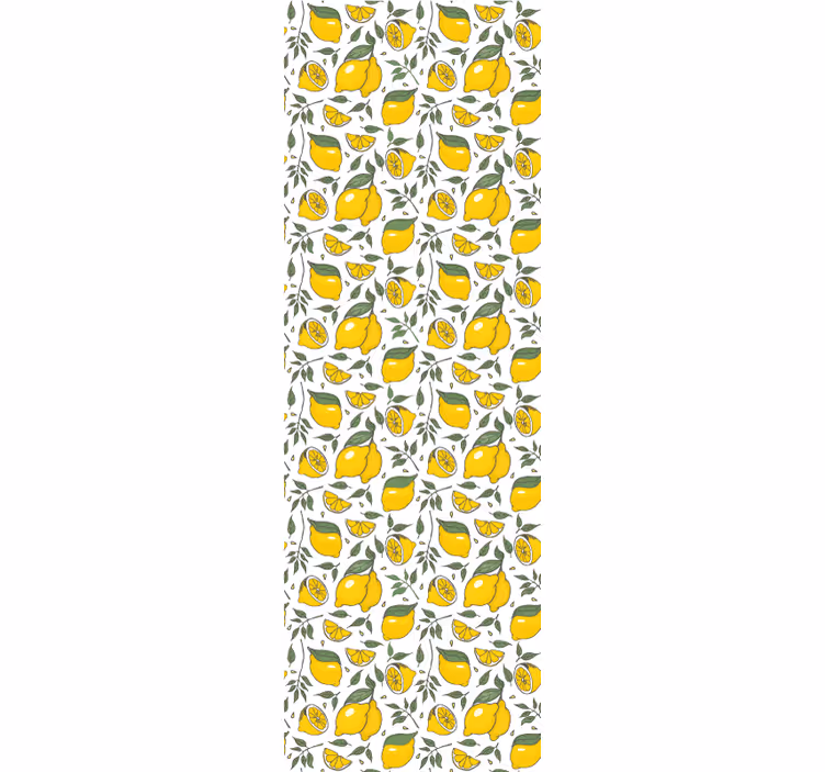Lemons and flowers tropical Kitchen Wallpaper - TenStickers