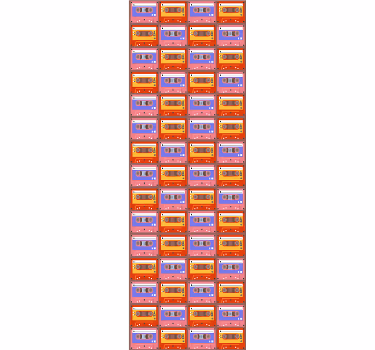 Vintage wallpaper retro cassette collection - TenStickers