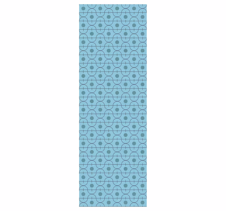 Blue geometric Japanese Living Room Wallpaper - TenStickers