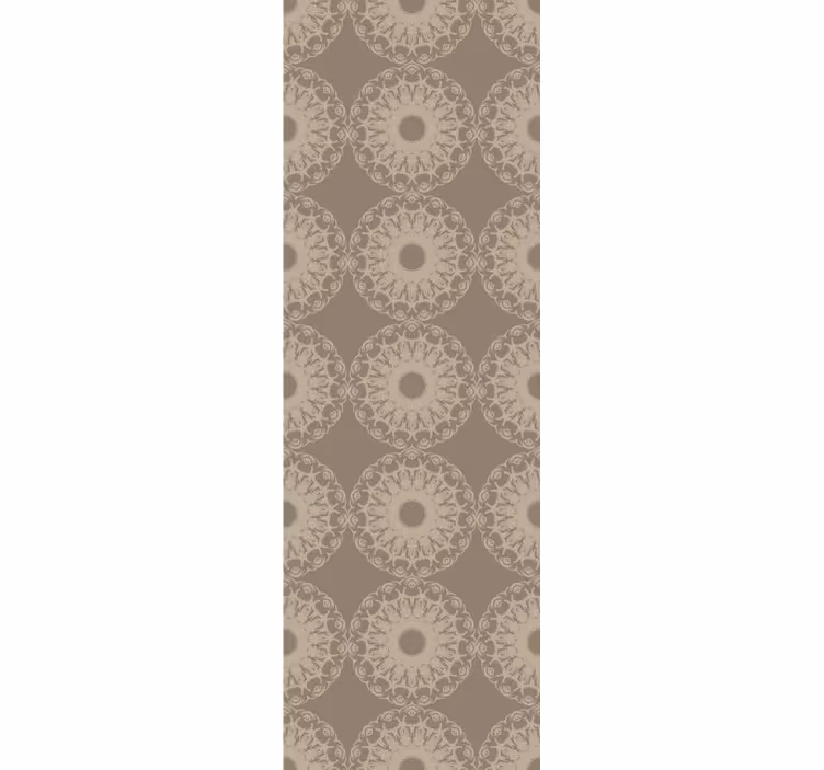 Intricate beige circular pattern ornamental wallpaper - TenStickers