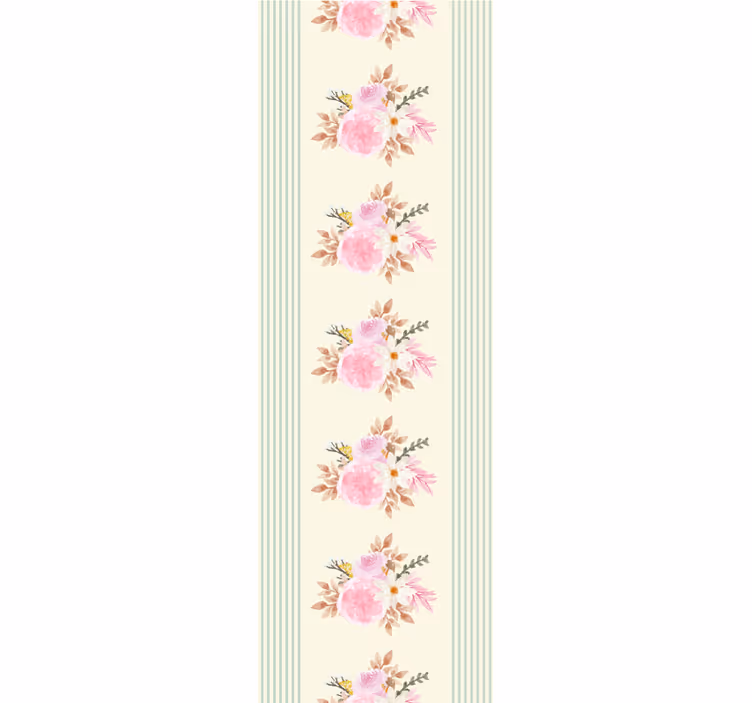 Floral stripe design floral ornament wallpaper - TenStickers