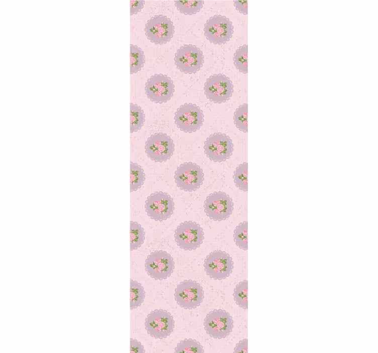 Rose pink circles flower wallpaper - TenStickers