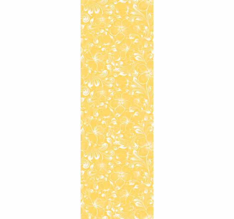 Yellow floral Grandmillenial style wallpaper - TenStickers
