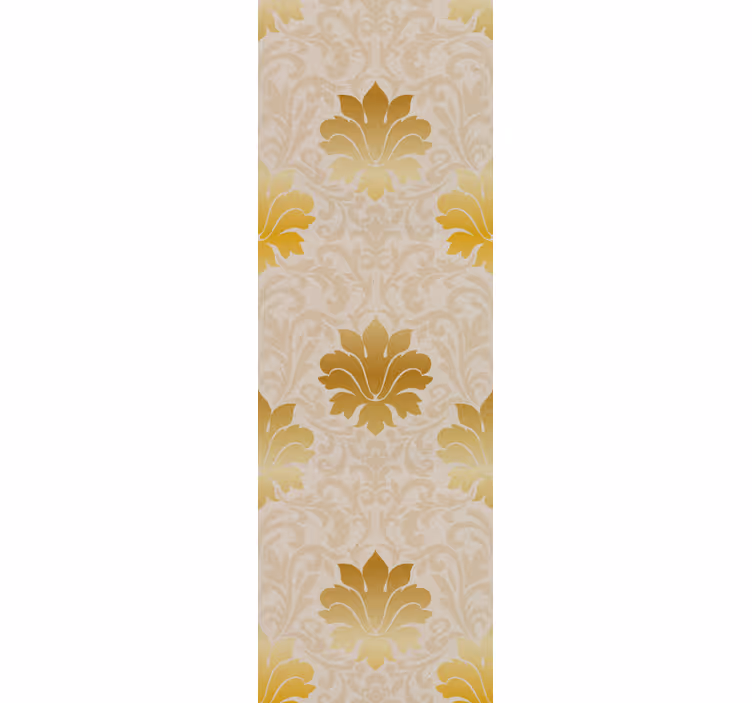 Golden leaf pattern floral ornament wallpaper - TenStickers