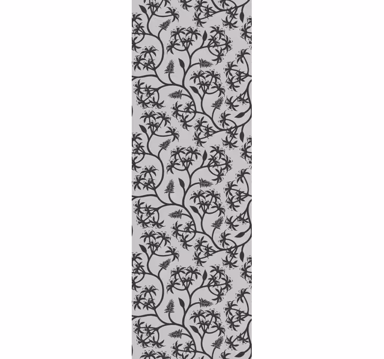 Branch pattern on gray background floral ornament wallpaper - TenStickers