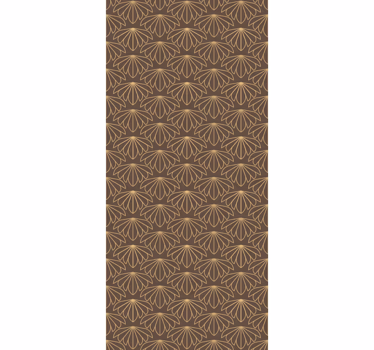 Floral ornament wallpaper in brown stylised pattern - TenStickers