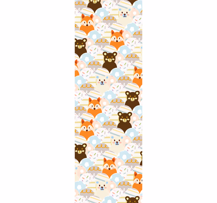 Animal Faces nursery wallpaper - TenStickers