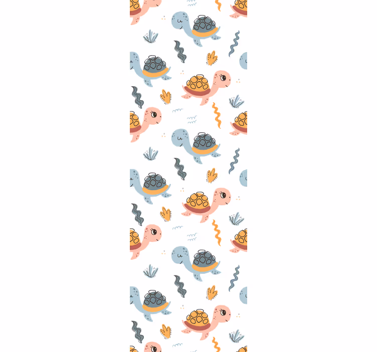 Baby turtles pattern animal wallpaper - TenStickers