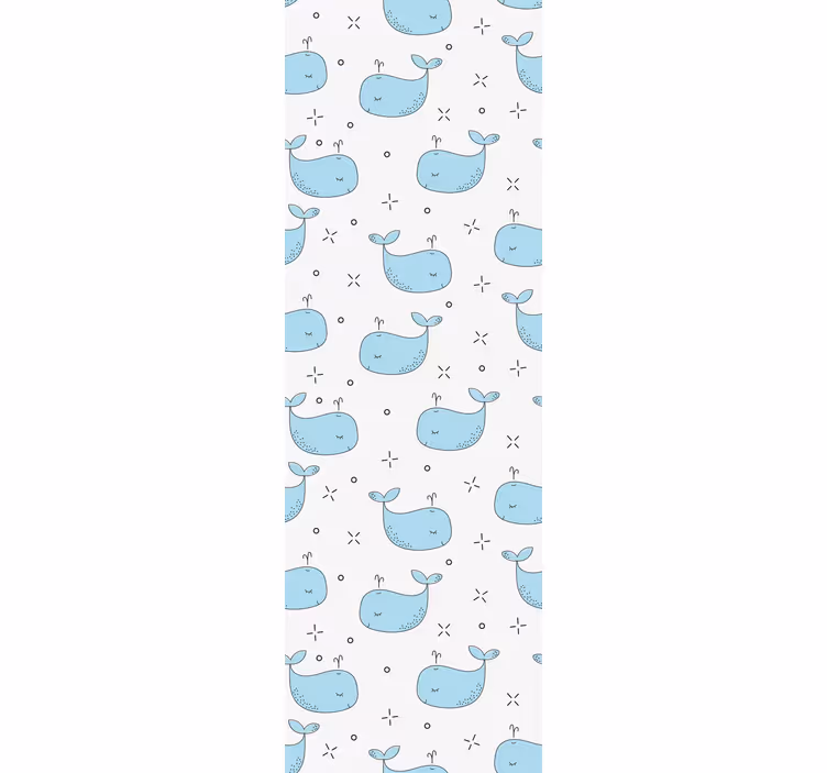 Blue baby whales kids wallpaper - TenStickers
