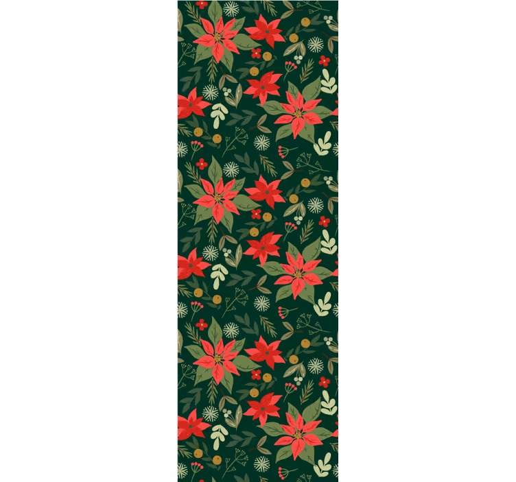 Festive Floral Pattern christmas wallpaper - TenStickers