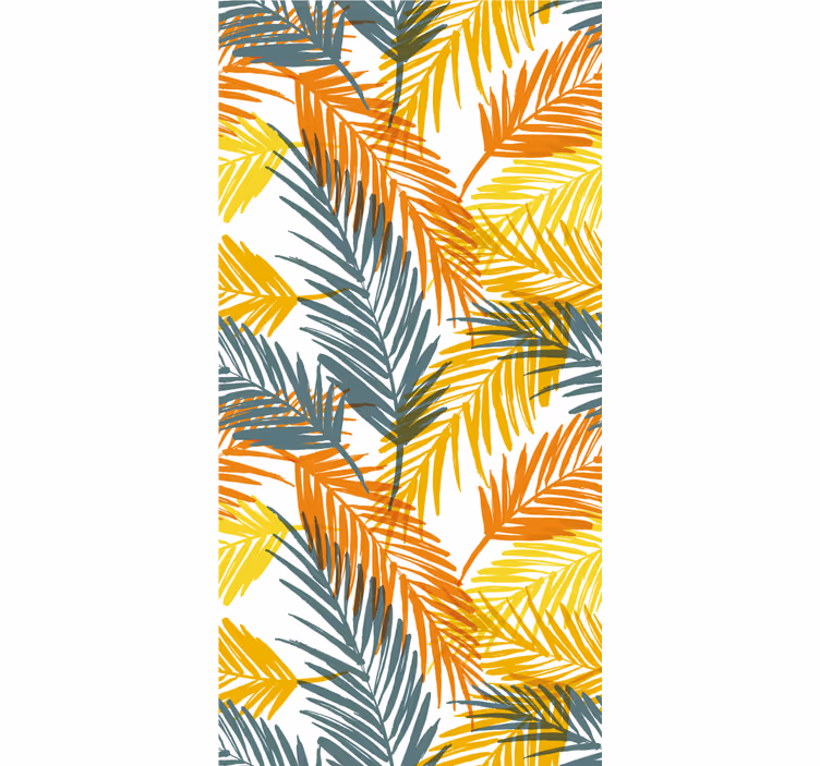Hand drawn palm leaves pattern leaf wallpaper - TenStickers