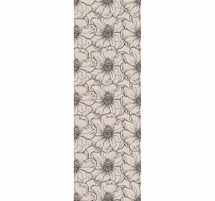 Black and beige magonilia flower wallpaper - TenStickers