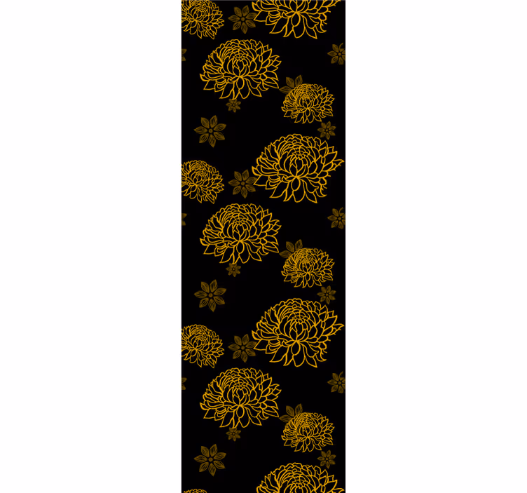 Floral ornament wallpaper in golden floral design - TenStickers