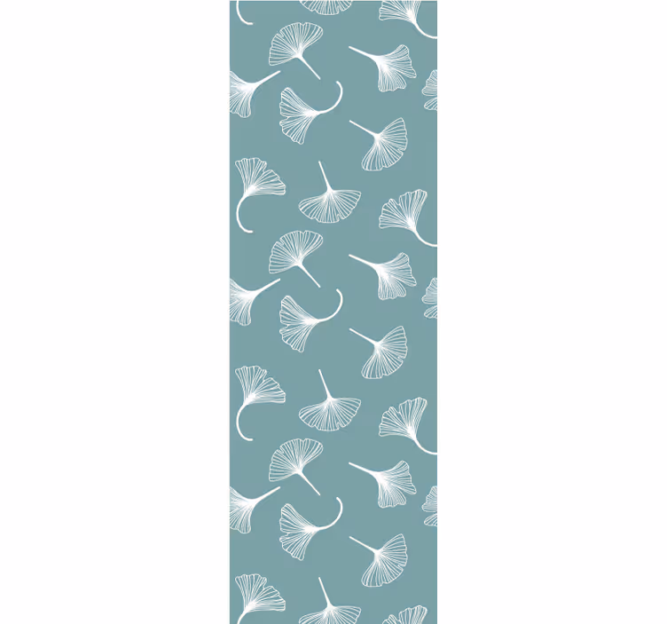 Light blue ginkgo leaves pattern wallpaper - TenStickers