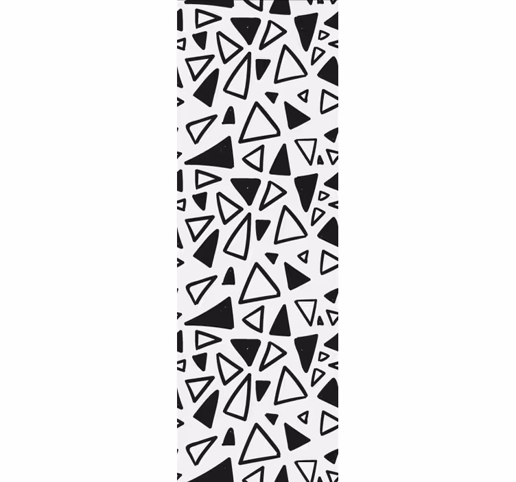 Geometric black and white triangle wallpaper - TenStickers