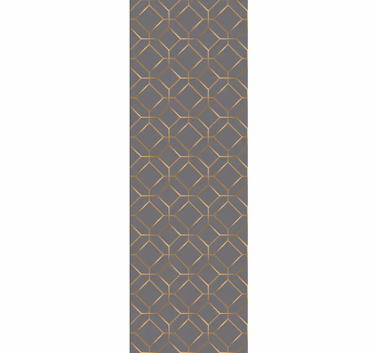 Geometric gray and golden hexagon wallpaper - TenStickers