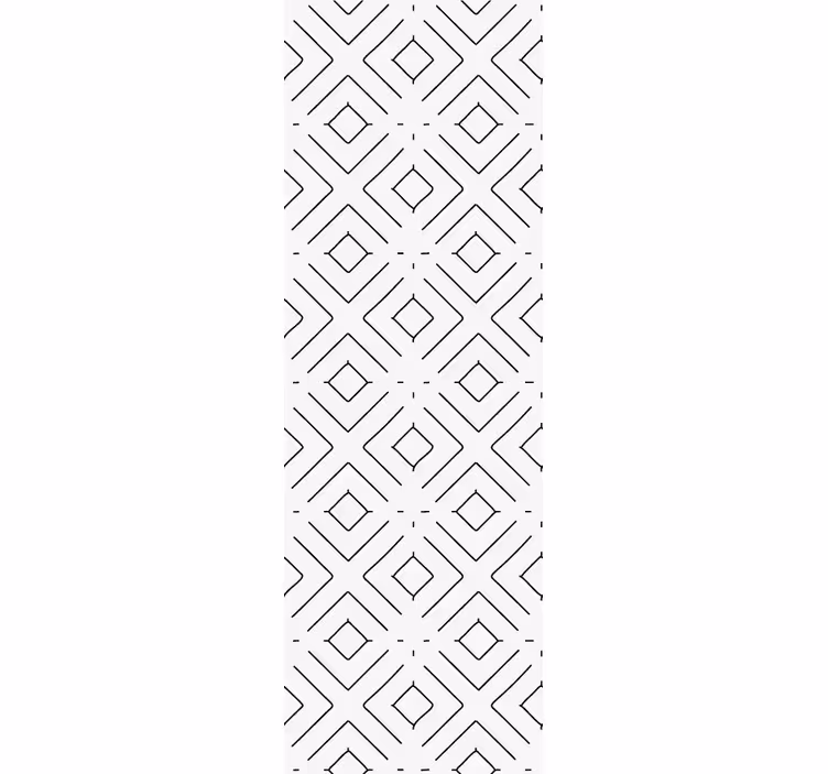 Geometric diamond style entryway wallpaper - TenStickers