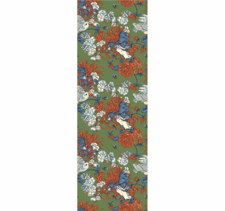 Birds Among Blooms flower wallpaper - TenStickers