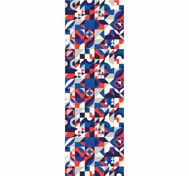 Blue patterns fusion geometric wallpaper - TenStickers