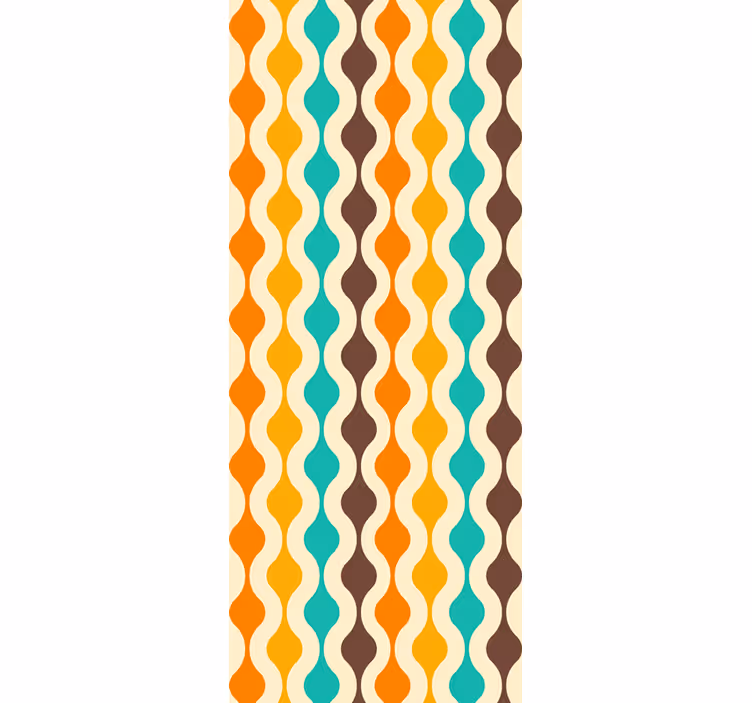 Geometric retro mid century 70s wallpaper - TenStickers