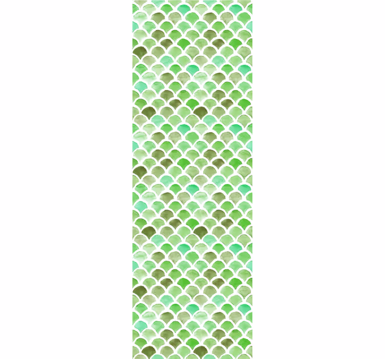 Texture pattern wallpaper scalloped green design - TenStickers