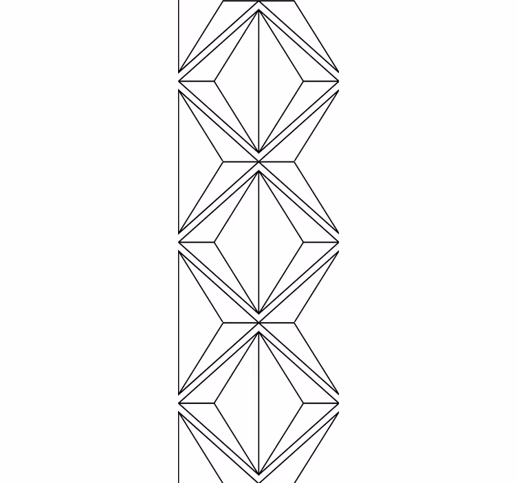 Geometrical Black & White Square Wallpaper - TenStickers