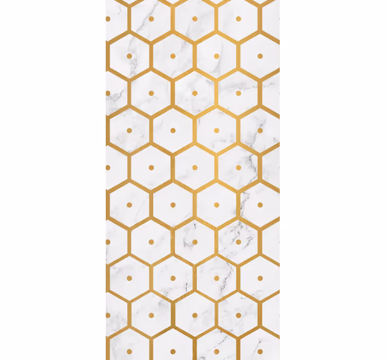Hexagonal Pattern Elegance bathroom wallpaper - TenStickers