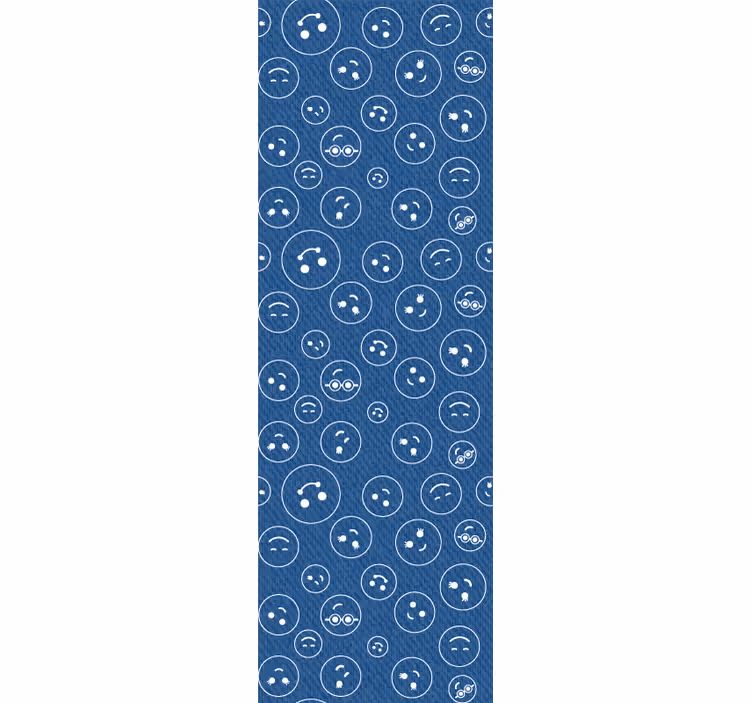 Navy blue smiley faces teen bedroom wallpaper - TenStickers