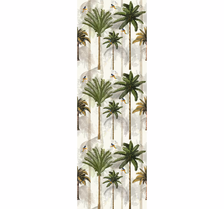 Beige palm pattern jungle wallpaper - TenStickers