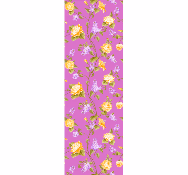 Delicate pink pattern floral ornament wallpaper - TenStickers