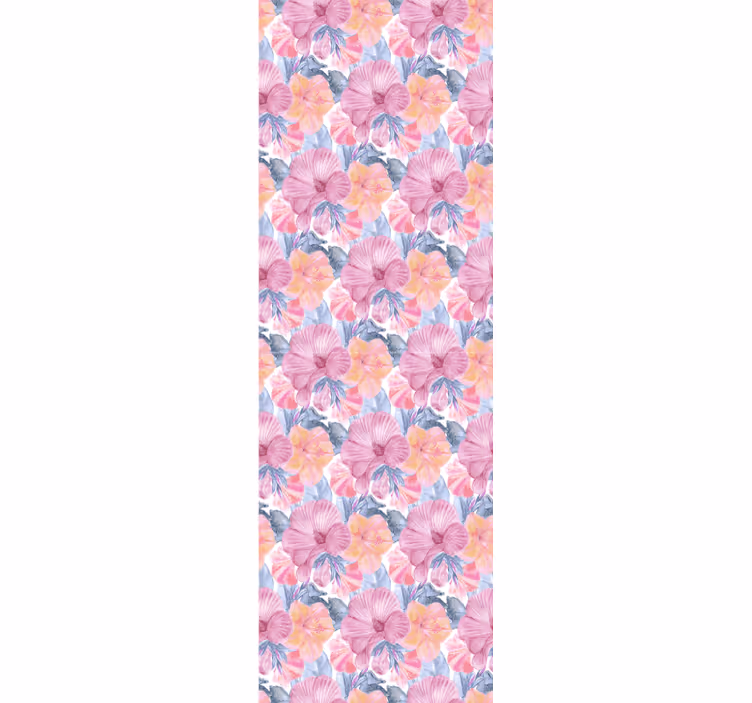 Watercolour mallow flower wallpaper - TenStickers