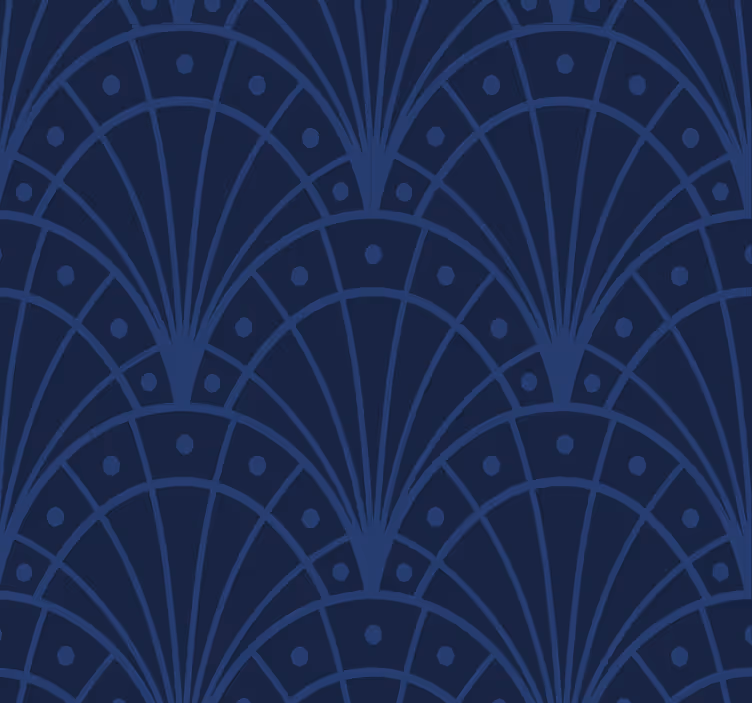 Navy blue art déco entryway wallpaper - TenStickers