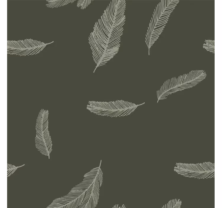 Minimalist green feathers Wedding wallpaper - TenStickers