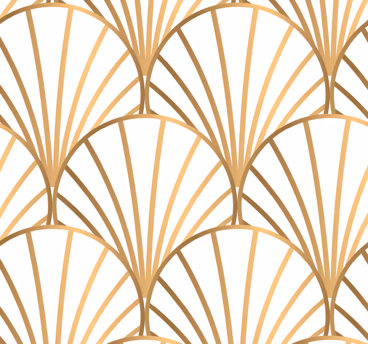 White and gold art deco wallpaper - TenStickers