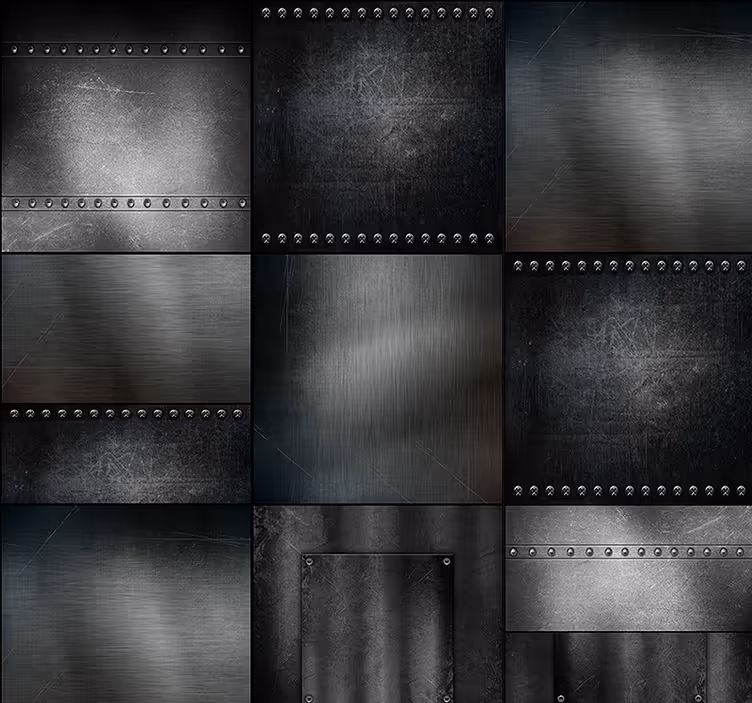 Metallic Panel Design metal wallpaper - TenStickers