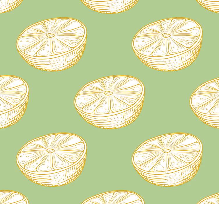 Ornamental Citrus Pattern kitchen wallpaper - TenStickers