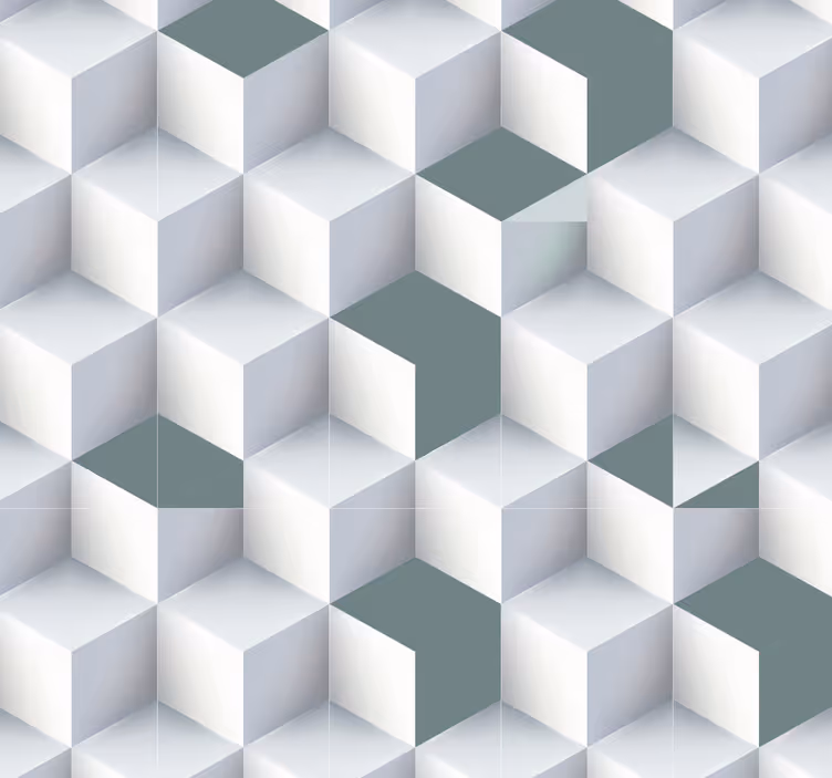 Geometric wallpaper geometric cube illusion - TenStickers